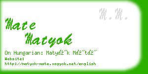 mate matyok business card